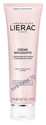 ЛИЕРАК  ДВОЙНО ПОЧИСТВАЩА КРЕМ - ПЯНА 150 мл