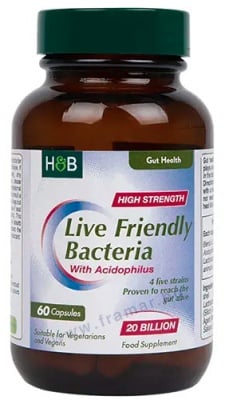 ЛИВ ФРЕНДЛИ ПРОБИОТИК + АЦИДОФИЛУС 20 млрд капсули * 60 HOLLAND & BARRETT
