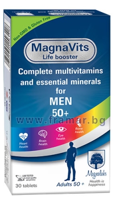 МАГНАЛАБС МАГНАВИТС МУЛТИВИТАМИНИ И МИНЕРАЛИ ЗА МЪЖЕ 50+ ТАБЛЕТКИ * 30