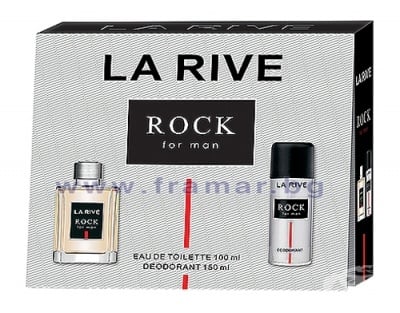 ЛА РИВ МЪЖКИ КОМПЛЕКТ ROCK  - ТОАЛЕТНА ВОДА 100 мл. + ДЕЗОДОРАНТ 150 мл.