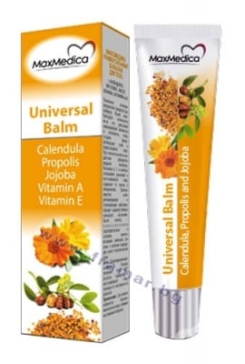 МАКСМЕДИКА УНИВЕРСАЛЕН БАЛСАМ ЗА ТЯЛО С НЕВЕН, ПРОПОЛИС, ЖОЖОБА, ВИТАМИН А И Е ЗА СУХА И ПРОБЛЕМНА КОЖА 30 мл.