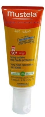 МУСТЕЛА СЛЪНЦЕЗАЩИТЕН СПРЕЙ ЗА БЕБЕТА И ДЕЦА SPF 50+ 200 мл
