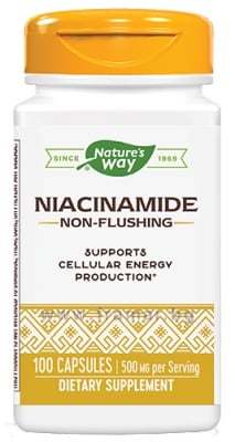 НИАЦИНАМИД (НЕПРЕДИЗВИКВАЩ ЗАЧЕРВЯВАНЕ) капсули 500 мг * 100 NATURE'S WAY