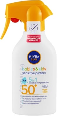 НИВЕА СЪН 5 В 1 ДЕТСКИ СЛЪНЦЕЗАЩИТЕН СПРЕЙ ЗА ЧУВСТВИТЕЛНА КОЖА SPF 50+ 270 мл