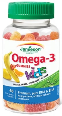 ДЖЕЙМИСЪН ОМЕГА - 3 ЗА ДЕЦА желирани дражета * 60