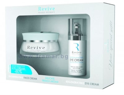 РЕВИВ КОМПЛЕКТ АРОМА КРЕМ ЗА ЛИЦЕ 40 мл. + ОКОЛООЧЕН КРЕМ 15 мл. С ЕКСТРАКТ ОТ ОХЛЮВИ И ДЕЛИКАТЕН ФРЕНСКИ АРОМАТ