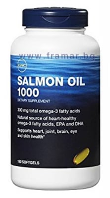 РИБЕНО МАСЛО ОТ СЬОМГА капсули 1000 мг * 180 GNC