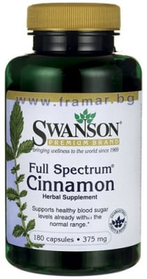 СУОНСЪН КАНЕЛА ФУЛ СПЕКТРУМ капсули 375 мг * 180