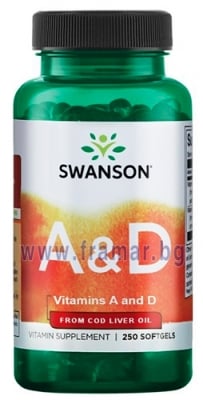 СУОНСЪН ВИТАМИН А 5000 IU И ВИТАМИН D 400 IU капсули * 250
