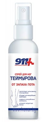911 ТЕЙМУРОВ СПРЕЙ ЗА КРАКА ПРОТИВ ИЗПОТЯВАНЕ 150 мл