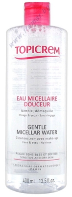 ТОПИКРЕМ МИЦЕЛАРНА ВОДА ЗА ЧУВСТВИТЕЛНА И СУХА КОЖА 400 мл.
