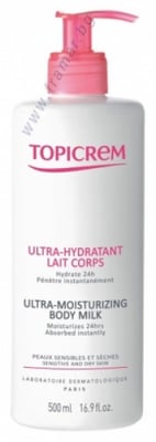 ТОПИКРЕМ ХИДРАТИРАЩА ЕМУЛСИЯ ЗА ТЯЛО ЗА СУХА И ЧУВСТВИТЕЛНА КОЖА 500 мл.