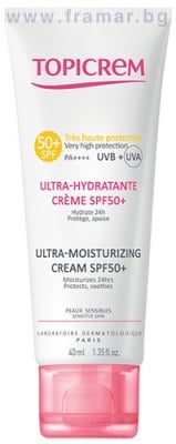 ТОПИКРЕМ СЛЪНЦЕЗАЩИТЕН КРЕМ ЗА ЧУВСТВИТЕЛНА КОЖА SPF 50+ 40 мл.