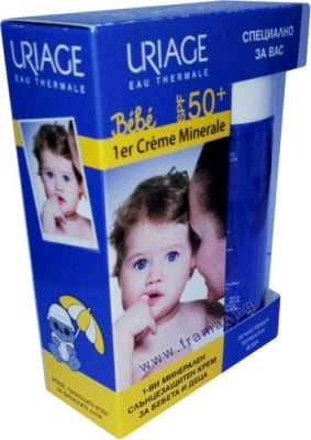 УРИАЖ BARIESUN КОМПЛЕКТ ЗА БЕБЕ МИНЕРАЛЕН КРЕМ ЗА БЕБЕТА И ДЕЦА SPF 50+ 50 мл + ПОЧИСТВАЩА ТЕРМАЛНА ВОДА БЕЗ ОТМИВАНЕ 100 мл