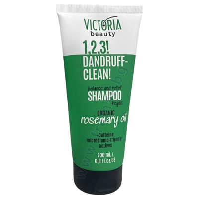 ВИКТОРИЯ БЮТИ 1, 2, 3 DANDRUFF-CLEAN УСПОКОЯВАЩ И РЕБАЛАНСИРАЩ ШАМПОАН ЗА СКАЛП С РОЗМАРИН 200 мл