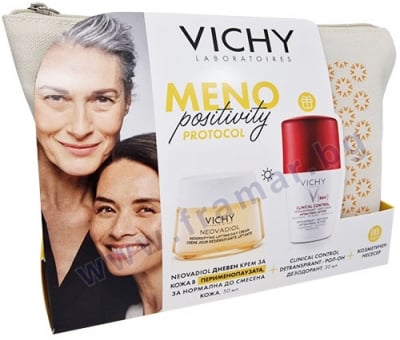 ВИШИ MENO POSITIVITY КОМПЛЕКТ ДНЕВЕН КРЕМ ЗА НОРМАЛНА ДО СМЕСЕНА КОЖА 50 мл + РОЛ ОН ДЕЗОДОРАНТ 50 мл