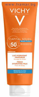 ВИШИ СОЛЕЙ СЛЪНЦЕЗАЩИТНО ХИДРАТИРАЩО МЛЯКО ЗА ЛИЦЕ И ТЯЛО SPF 50+ 300 мл