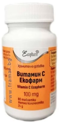 ВИТАМИН C таблетки 100 мг * 80 ЕКОФАРМ