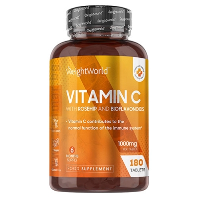 УЕЙТ УЪРЛД ВИТАМИН C 1000 мг + ШИПКА + БИОФЛАВОНОИДИ таблетки * 180 