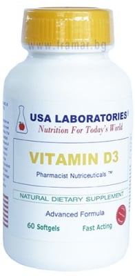 ВИТАМИН D3 капсули * 60 USA LABORATORIES