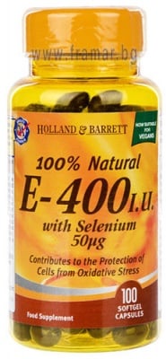 ВИТАМИН Е 400 IU + СЕЛЕН капсули * 100 HOLLAND & BARRETТ