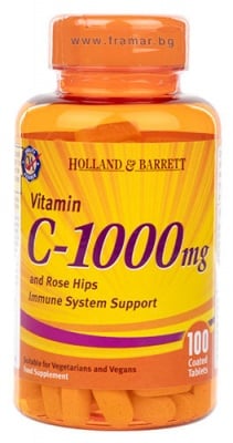 ВИТАМИН С каплети 1000 мг * 100 HOLLAND & BARRETT