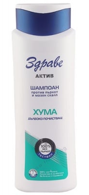 ЗДРАВЕ АКТИВ ШАМПОАН С ХУМА ЗА МАЗНА КОСА 390 мл