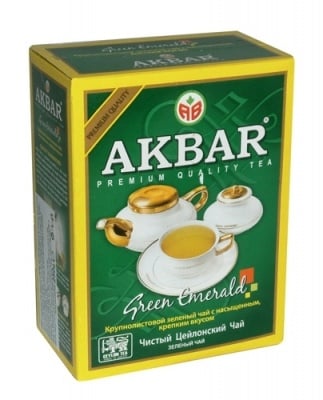 ЧАЙ АКБАР ЦЕЙЛОНСКИ ЗЕЛЕН ИЗУМРУД листа 250 гр.