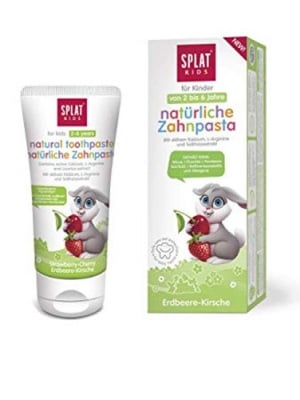 Natural toothpaste with strawb