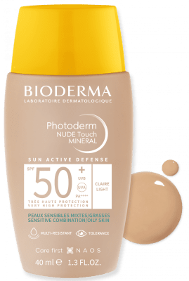 БИОДЕРМА ФОТОДЕРМ NUDE TOUCH SPF 50 + СЛЪНЦЕЗАЩИТЕН КРЕМ ЗА КОМБИНИРАНА КЪМ МАЗНА КОЖА - СВЕТЪЛ 40 мл