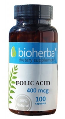 Bioherba Folic acid 400 mcg 100 capsules / Биохерба Фолиева киселина 400 мкг. 100 капсули