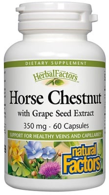Horse chestnut and grape seed 350 mg 60 capsules Natural Factors / Див кестен и гроздово семе 350 мг. 60 капсули Натурал Факторс
