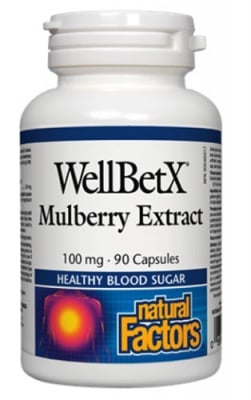 Mulberry extract 100 mg 90 capsules Natural Factors / Бяла черница 100 мг. 90 капсули Натурал Факторс