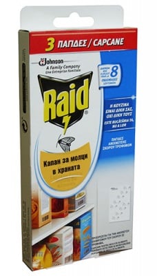 Raid trap for moths in the foo
