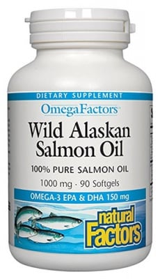Wild pacific salmon oil 1000 mg 90 capsules Natural Factors / Дива тихоокеанска сьомга 1000 мг. 90 капсули Натурал Факторс