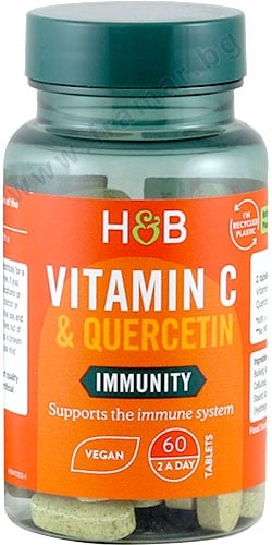 КВЕРЦЕТИН + ВИТАМИН C таблетки * 60 HOLLAND & BARRETT | Apteka24.bg