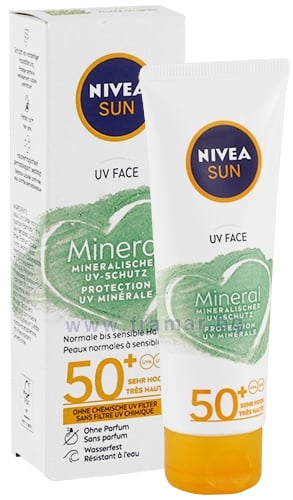НИВЕА СЪН СЛЪНЦЕЗАЩИТЕН КРЕМ ЗА ЛИЦЕ С МИНЕРАЛНИ ФИЛТРИ SPF 50+ 50 мл ...