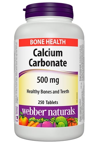 Calcium carbonate 500 mg 250 tablets Webber Naturals / Калциев карбонат ...