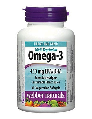Omega-3 from microalgae 30 capsules Webber Naturals / Омега-3 от ...