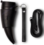 ЧАША ЗА КАФЕ EQUA КОЗИ РОГ С ЕСТЕСТВЕНА КОЖА ЧЕРНА 350 мл.