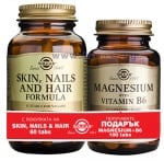 Solgar Set Skin, Nails and Hair Formula 60 tablets + Magnesium with Vitamin B6 100 tablets / Солгар комплект Формула за кожа, нокти и коса 60 таблетки + Магнезий с Витамин Б6 100 таблетки