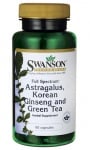 Swanson Astragalus, korean ginseng and green tea 60 capsules / Суонсън Астрагалус, жен шен, зелен чай 60 капсули