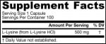 Jarrow Formulas L-lysine 500 m